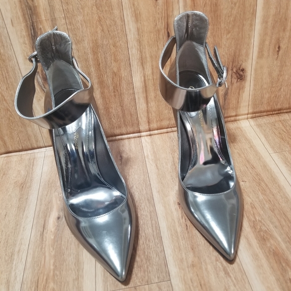 GIANVITO ROSSI Silver leather Ankle Heels - Picture 2 of 8